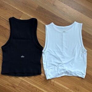 ALO Yoga Black and White Tank Tops